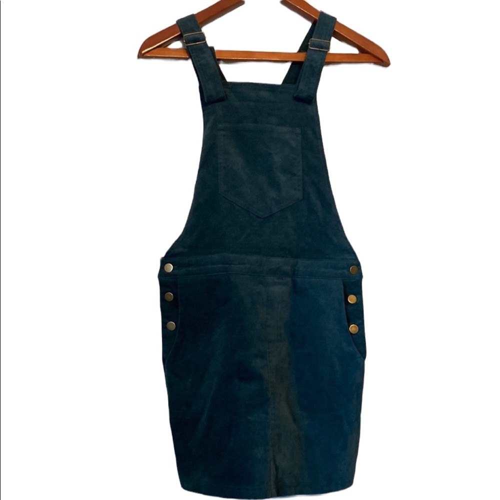 Loveriche Teal Blue Overalls Dress